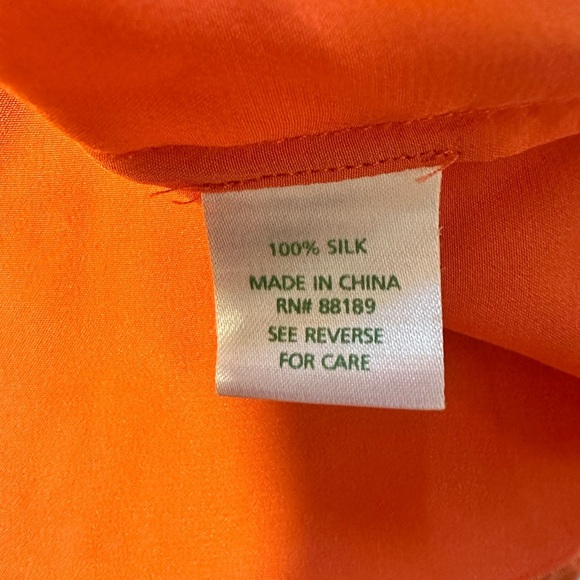 Lilly Pulitzer Dusk Orange Racer Back 100% Silk Cami Tank Size XS Preppy Beach - Picture 4 of 4